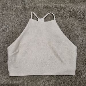 Forever21 Sparkle High Neck Crop Top